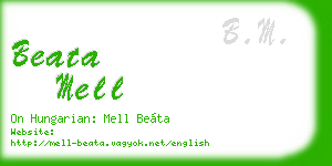 beata mell business card